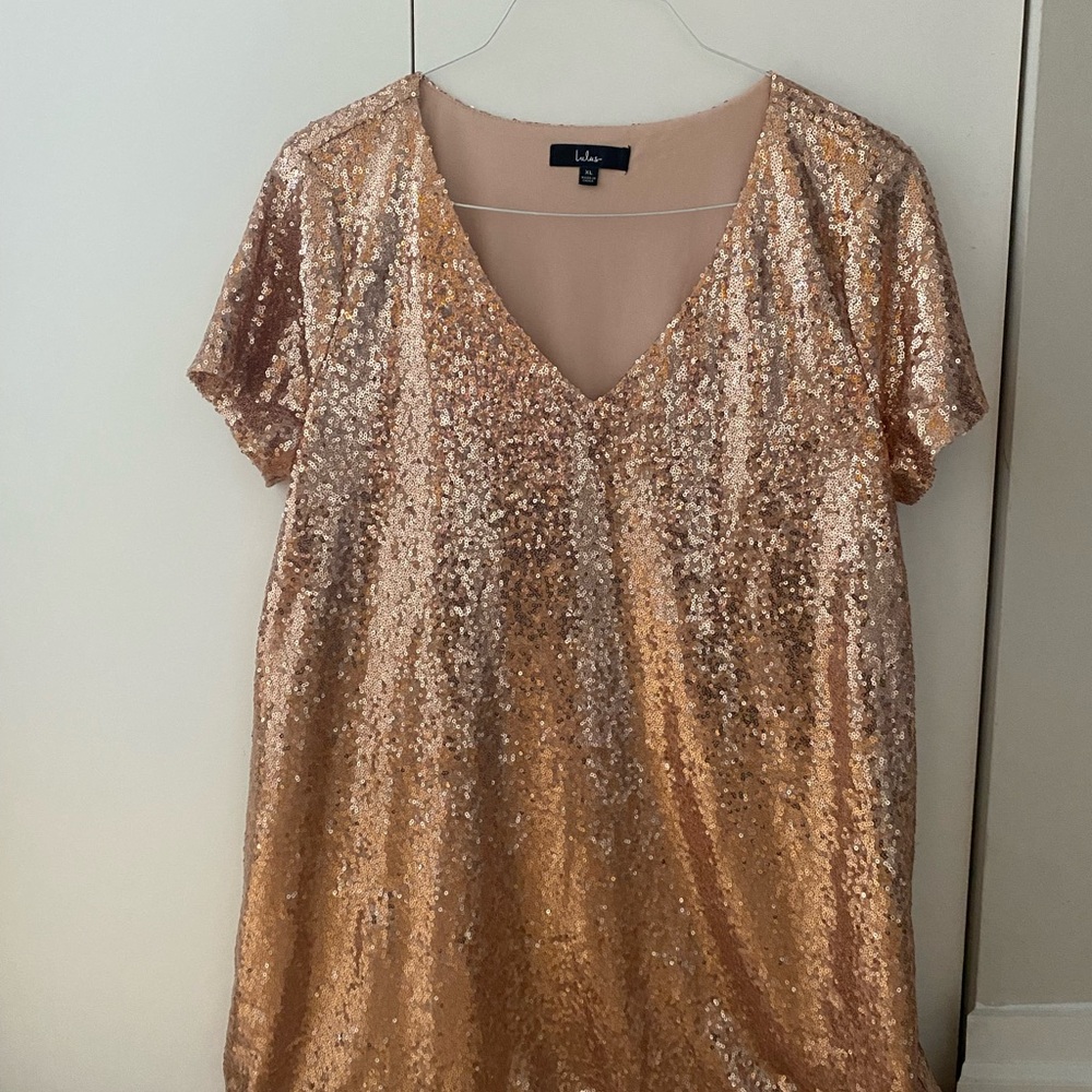 Pink champagne sequins dress